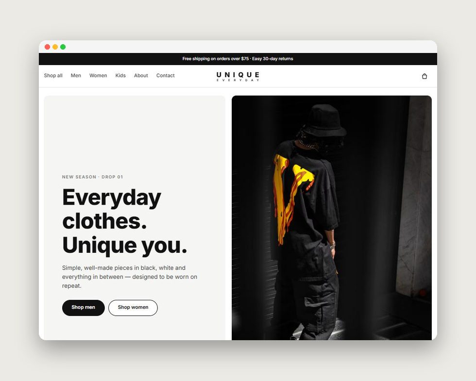 Unique Everyday website on laptop and phone